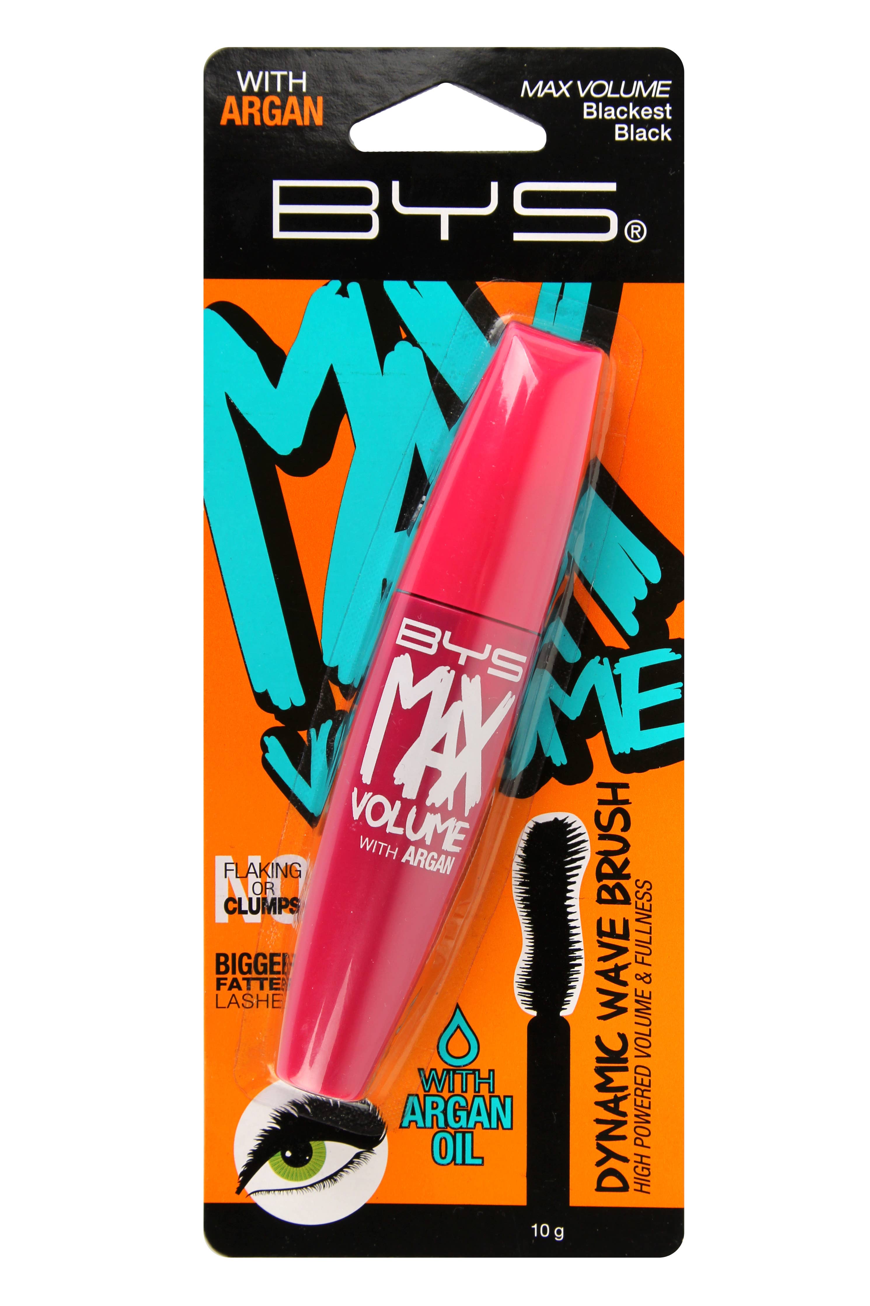 BYS Mascara Max Volymfransar med Arganolja Svart