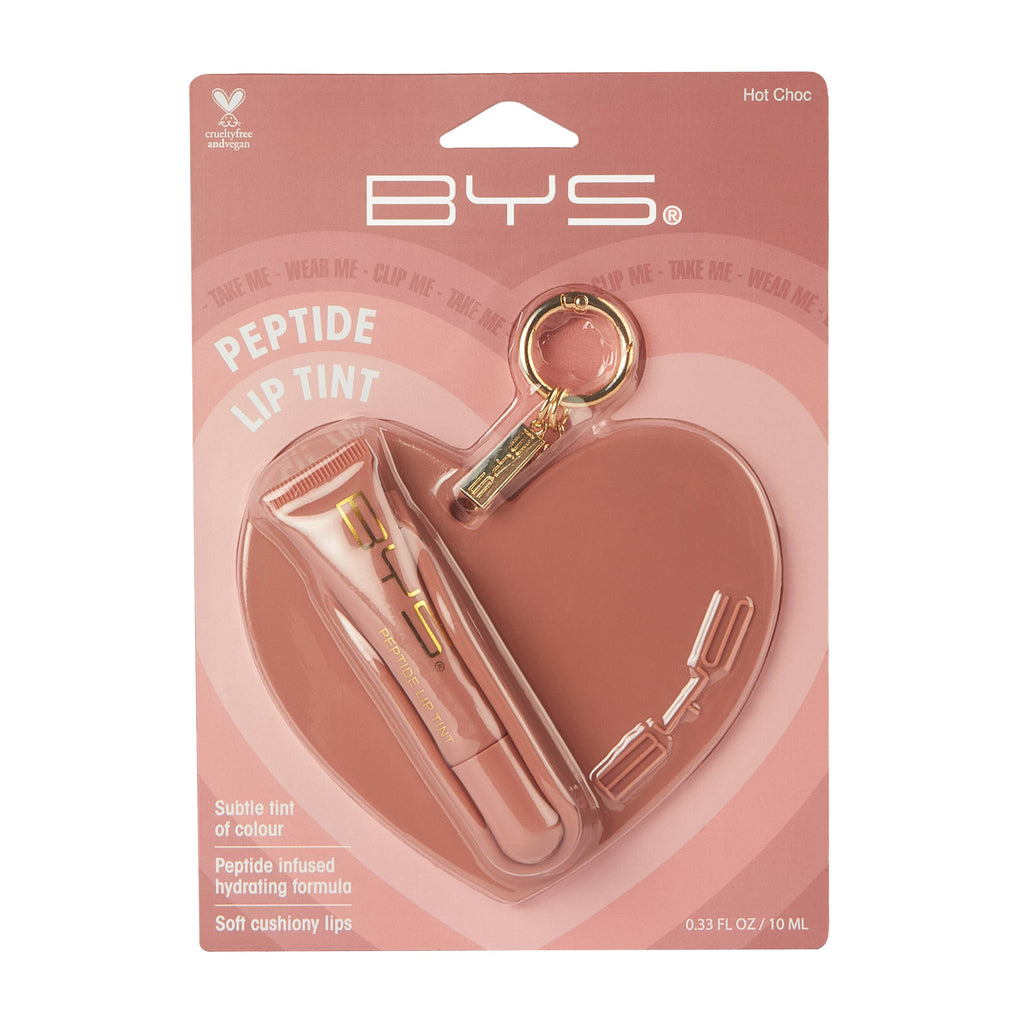 BYS Peptide Lip Tint with Heart Bag Charm Hot Choc