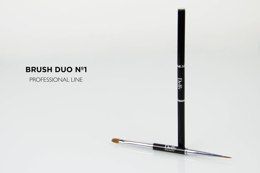 Delfy Professional Brush Duo №1 – Dubbelsidig Makeupborste