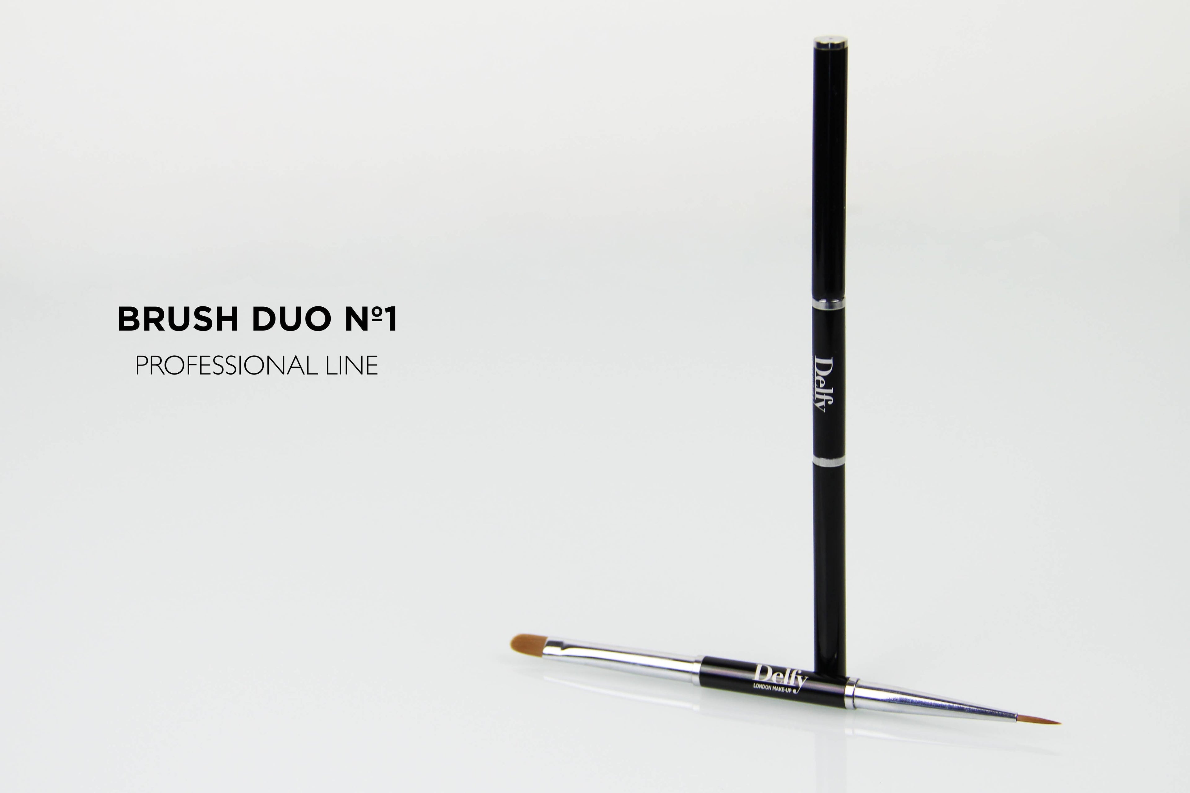 Delfy Professional Brush Duo №1 – Dubbelsidig Makeupborste